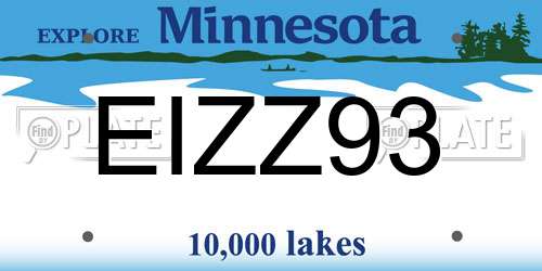 EIZZ93 Minnesota License Plate