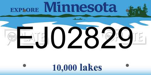 EJ02829 Minnesota License Plate