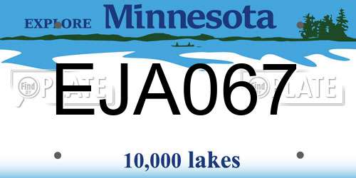EJA067 Minnesota License Plate