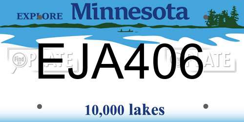 EJA406 Minnesota License Plate