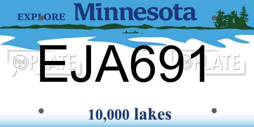 EJA691 Minnesota License Plate