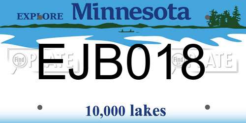 EJB018 Minnesota License Plate