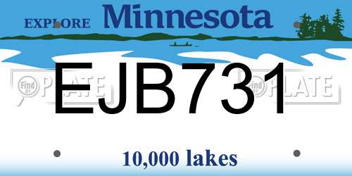 EJB731 Minnesota License Plate