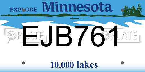 EJB761 Minnesota License Plate