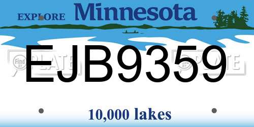 EJB9359 Minnesota License Plate