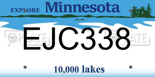 EJC338 Minnesota License Plate