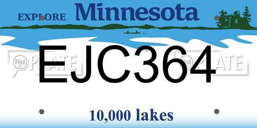 EJC364 Minnesota License Plate