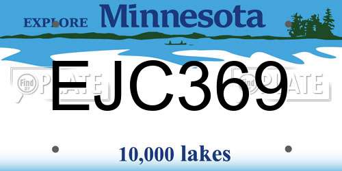 EJC369 Minnesota License Plate