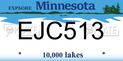 EJC513 Minnesota License Plate