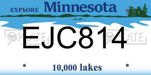EJC814 Minnesota License Plate
