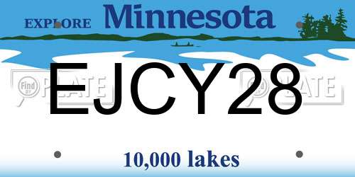 EJCY28 Minnesota License Plate
