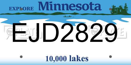 EJD2829 Minnesota License Plate
