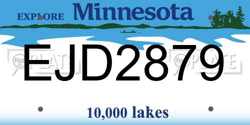 EJD2879 Minnesota License Plate