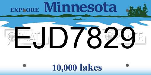 EJD7829 Minnesota License Plate