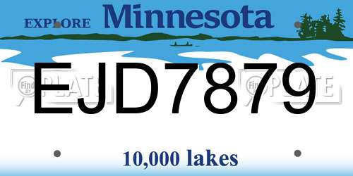 EJD7879 Minnesota License Plate