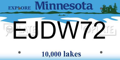 EJDW72 Minnesota License Plate