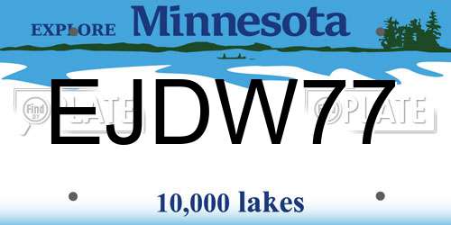 EJDW77 Minnesota License Plate
