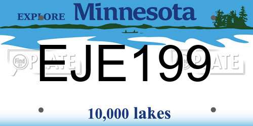 EJE199 Minnesota License Plate