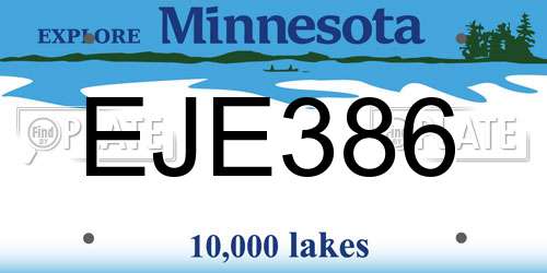 EJE386 Minnesota License Plate