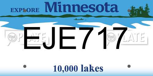 EJE717 Minnesota License Plate