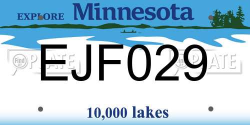 EJF029 Minnesota License Plate