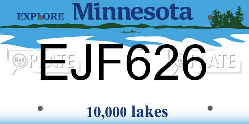 EJF626 Minnesota License Plate