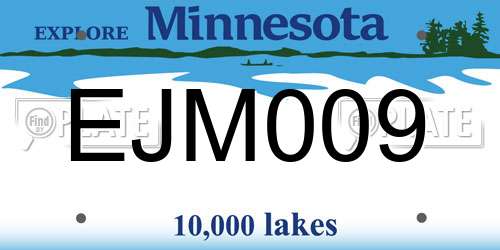 EJM009 Minnesota License Plate