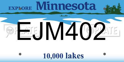 EJM402 Minnesota License Plate
