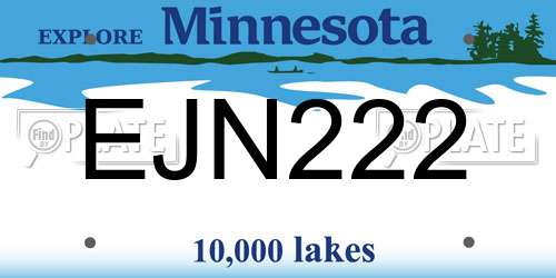 EJN222 Minnesota License Plate