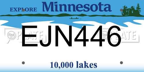EJN446 Minnesota License Plate