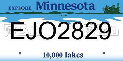 EJO2829 Minnesota License Plate