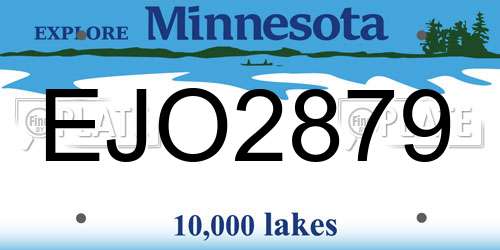 EJO2879 Minnesota License Plate