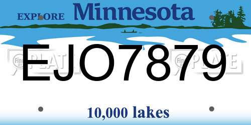 EJO7879 Minnesota License Plate
