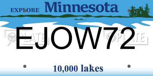 EJOW72 Minnesota License Plate