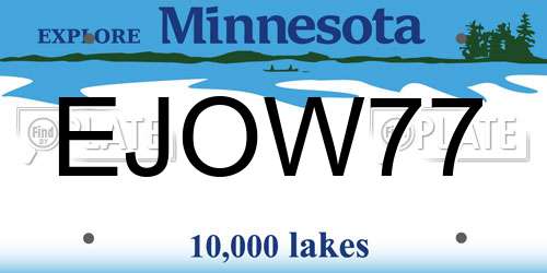 EJOW77 Minnesota License Plate