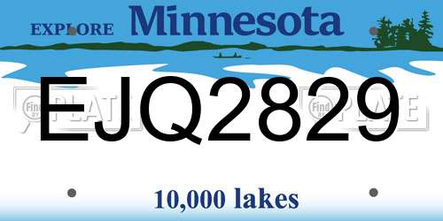EJQ2829 Minnesota License Plate