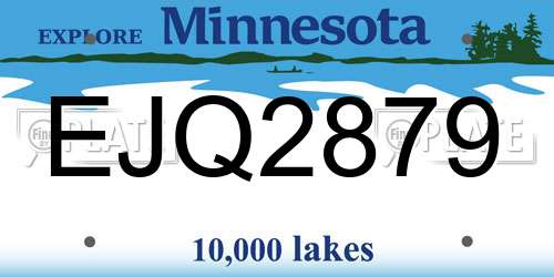 EJQ2879 Minnesota License Plate