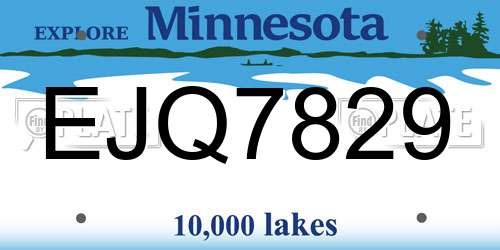 EJQ7829 Minnesota License Plate