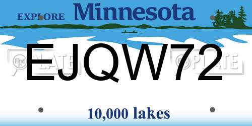 EJQW72 Minnesota License Plate