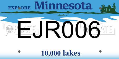 EJR006 Minnesota License Plate