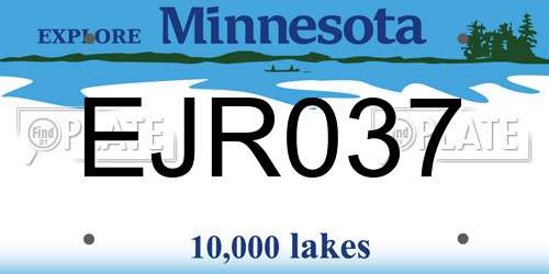 EJR037 Minnesota License Plate
