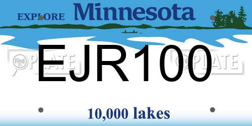EJR100 Minnesota License Plate