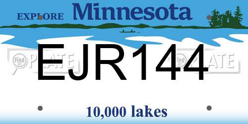 EJR144 Minnesota License Plate