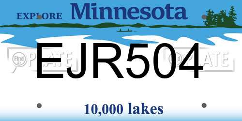 EJR504 Minnesota License Plate