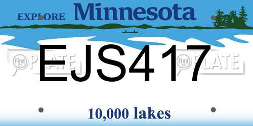 EJS417 Minnesota License Plate