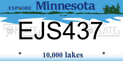 EJS437 Minnesota License Plate