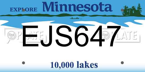 EJS647 Minnesota License Plate