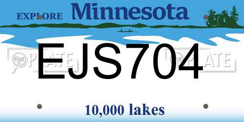 EJS704 Minnesota License Plate