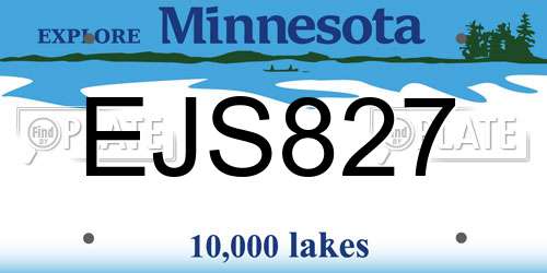 EJS827 Minnesota License Plate