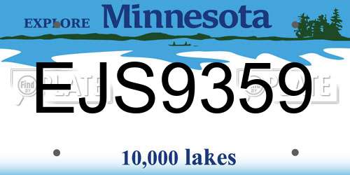 EJS9359 Minnesota License Plate